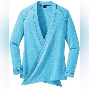 Outdoor Research Women's Athena Wrap Top Oasis Blue Sz M Athliesure Dance Yoga